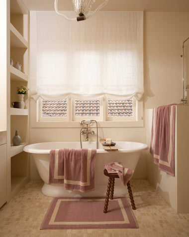 Lavender & Crème Two-Toned 100% Cotton Terry Bath Towel