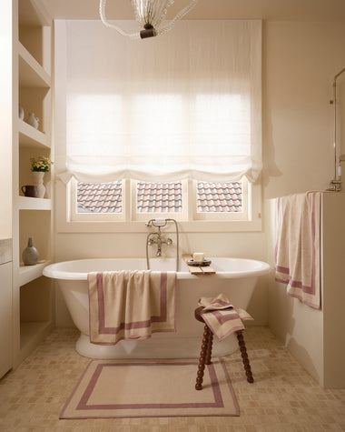 Lavender & Crème Two-Toned 100% Cotton Terry Bath Towel