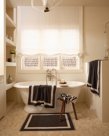 Oatmeal & Charcoal Two-Toned 100% Cotton Terry Bath Sheets (Set of Two)
