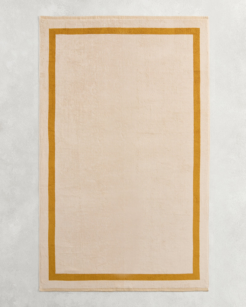 Crème & Turmeric Two-Toned 100% Cotton Terry Bath Sheet