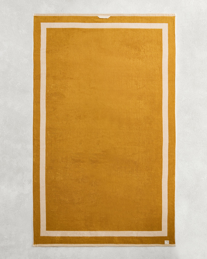 Crème & Turmeric Two-Toned 100% Cotton Terry Bath Sheet