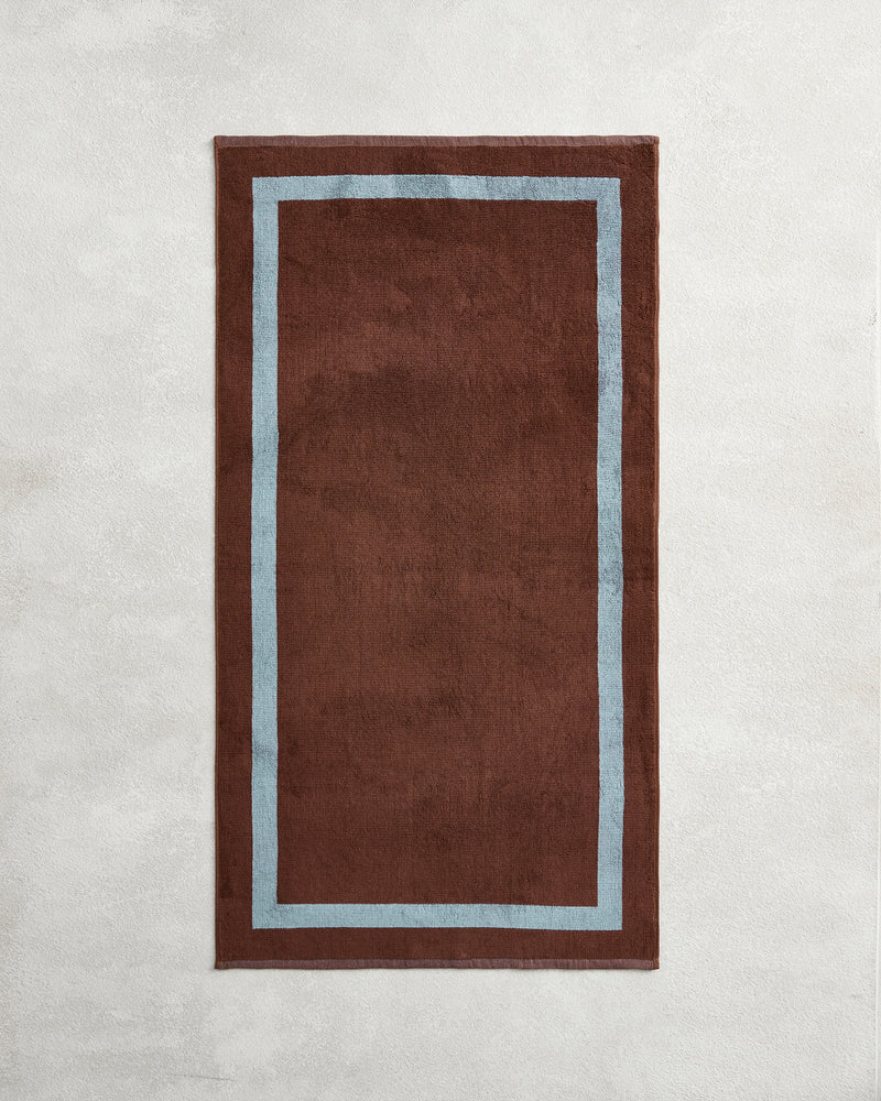 Cacao & Lagoon Two-Toned 100% Cotton Terry Bath Towel