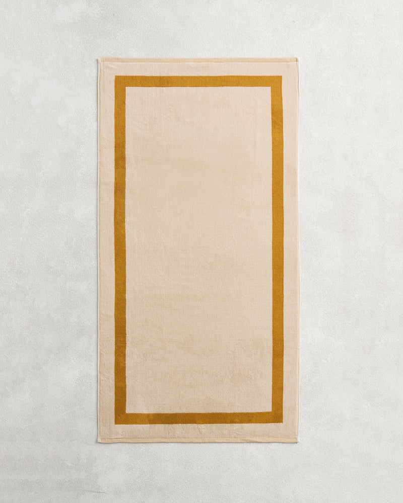 Crème & Turmeric Two-Toned 100% Cotton Terry Bath Towel