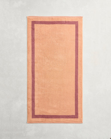 Terracotta & Pink Clay Two-Toned 100% Cotton Terry Bath Towel