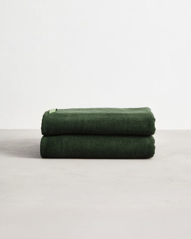 Moss 100% Cotton Terry Bath Towels (Set of Two)