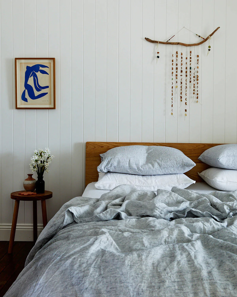 White 100% French Flax Linen Sheet Set