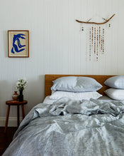 White 100% French Flax Linen Sheet Set - view