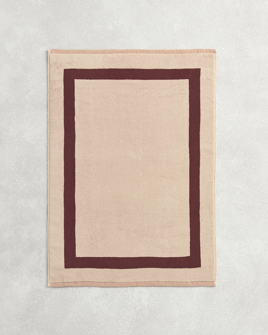 Crème & Cacao Two-Toned 100% Cotton Terry Bath Mat