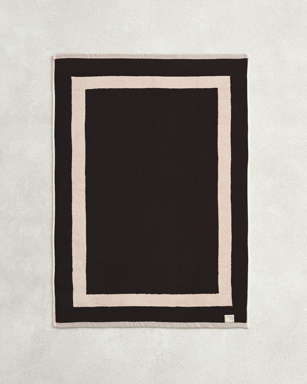 Oatmeal & Charcoal Two-Toned 100% Cotton Terry Bath Mat