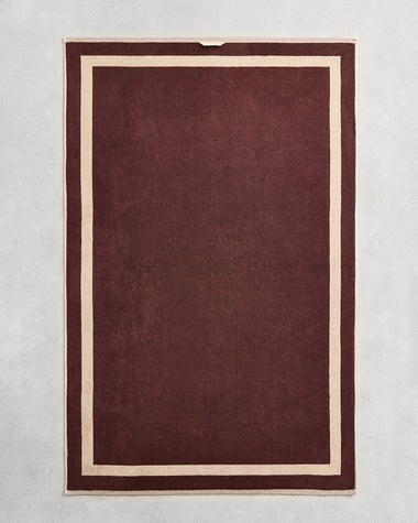 Crème & Cacao Two-Toned 100% Cotton Terry Bath Sheet
