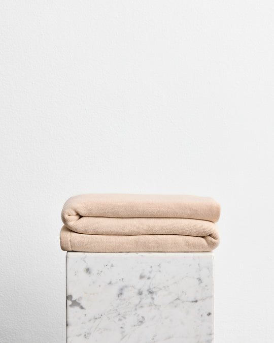 Latte Cotton & Wool Mix Blanket
