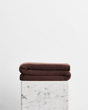Mocha Cotton & Wool Mix Blanket - view
