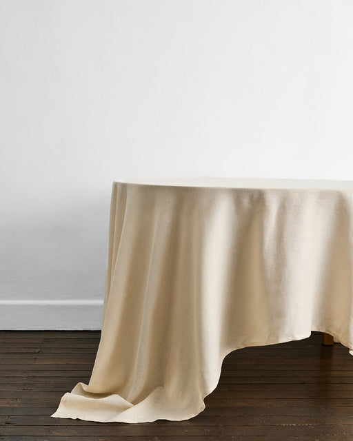 Crème 100% French Flax Linen Tablecloth