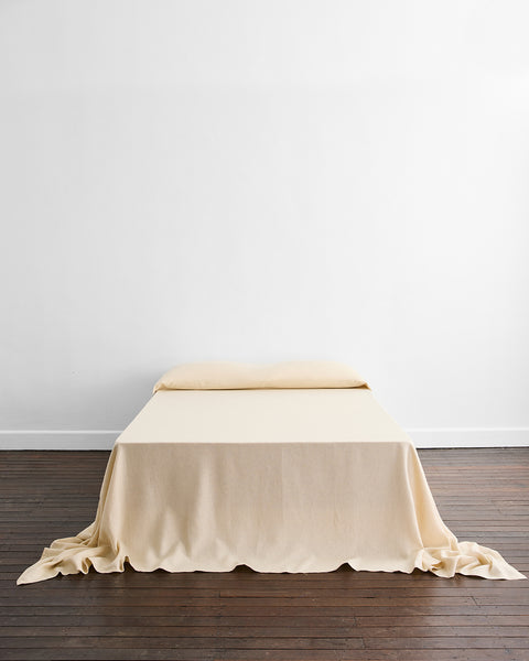 100% French Flax Linen Bed Cover - Crème | Bed Threads