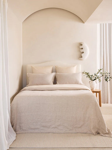 Crème 100% French Flax Linen European Pillowcases (Set of Two)