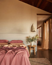 Terracotta 100% French Flax Linen Sheet Set - view