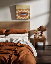 Rust 100% French Flax Linen Bedding Set - view