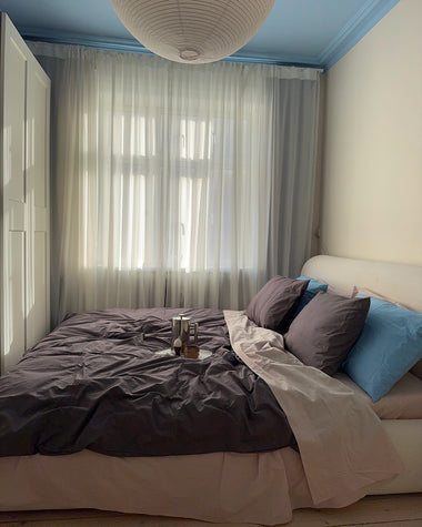 Graphite, Oyster & Sky 100% Organic Cotton Percale Bedding Bundle