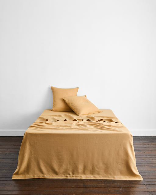 Caramel 100% French Flax Linen European Pillowcases (Set of Two)