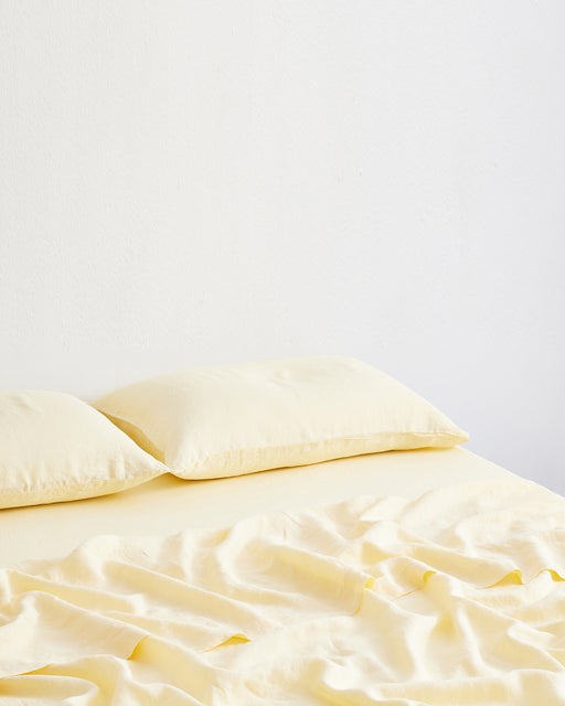 Limoncello 100% French Flax Linen Fitted Sheet
