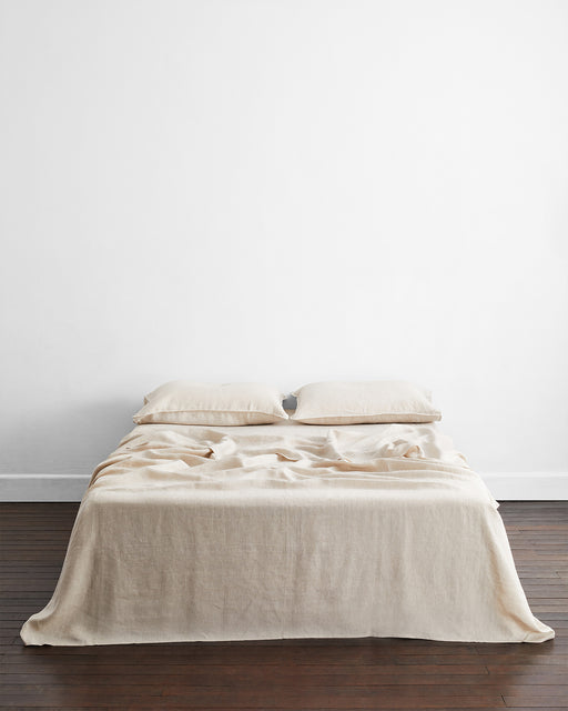 Oatmeal 100% French Flax Linen Flat Sheet