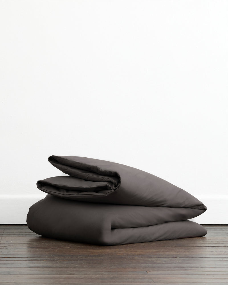 Graphite & Oyster 100% Organic Cotton Percale Bedding Bundle