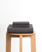 Graphite 100% Organic Cotton Percale Duvet Cover Set - view