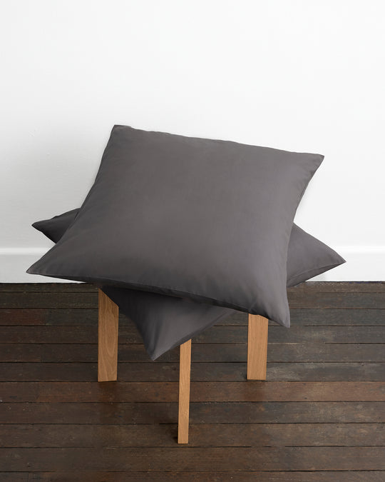Graphite 100% Organic Cotton European Pillowcases (Set of Two)