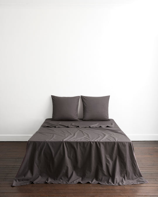 Graphite 100% Organic Cotton European Pillowcases (Set of Two)