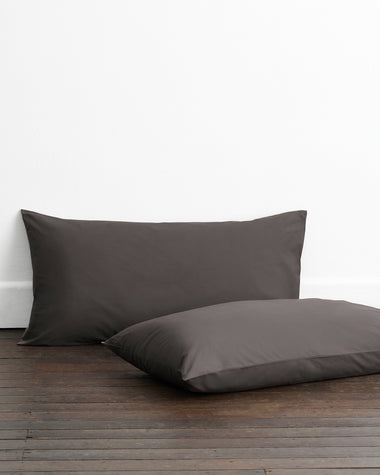 Graphite 100% Organic Cotton King Pillowcases (Set of Two)