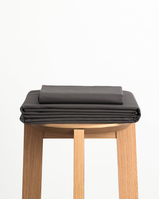 Graphite 100% Organic Cotton Percale Sheet Set