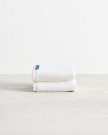 Crisp White 100% Cotton Terry Hand Towels (Set of Two)