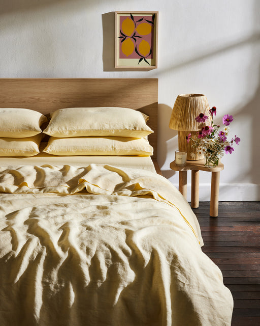 Limoncello 100% French Flax Linen Duvet Cover