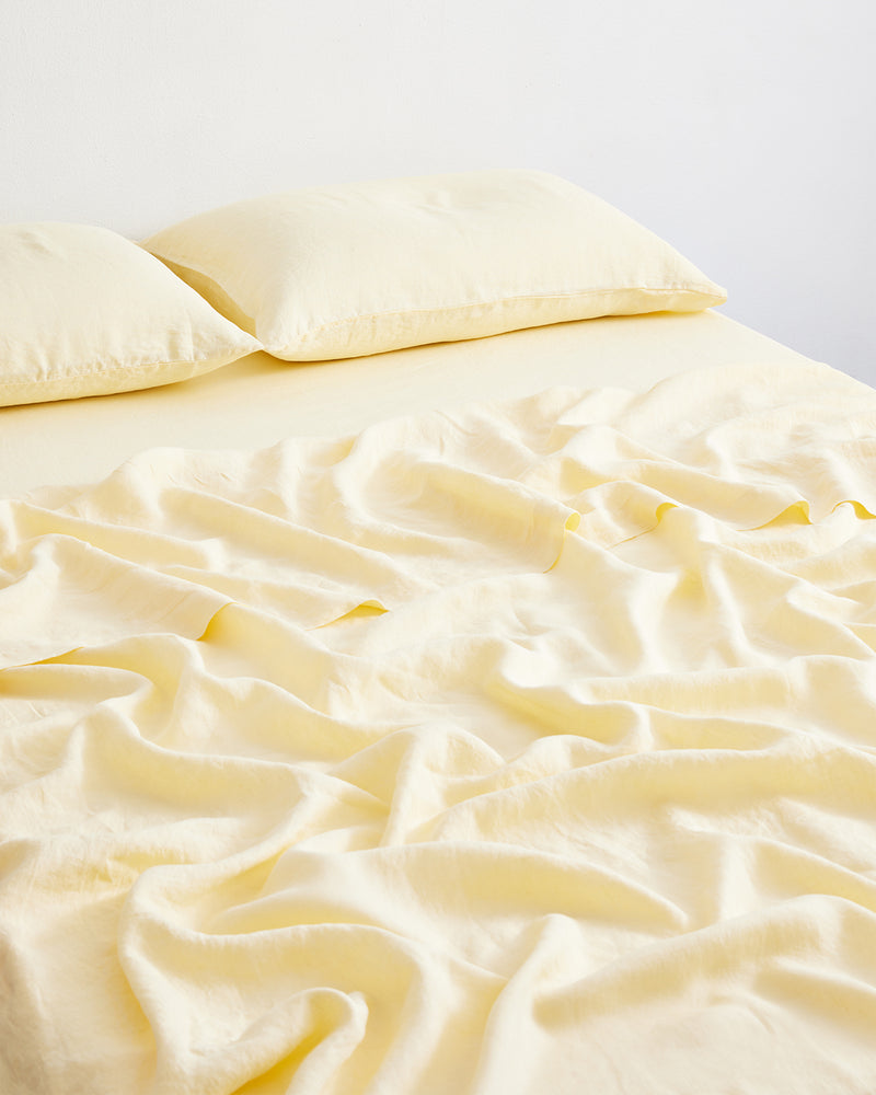 Limoncello 100% Flax Linen King Pillowcases (Set of Two)