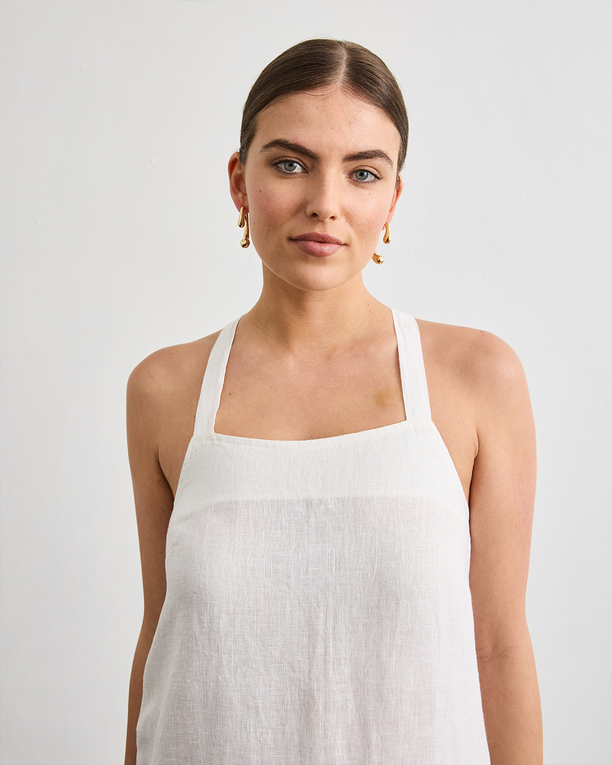 Boulevard Linen Maxi Dress in White Bed Threads Boulevard Linen Maxi Dress in White Bed Threads
