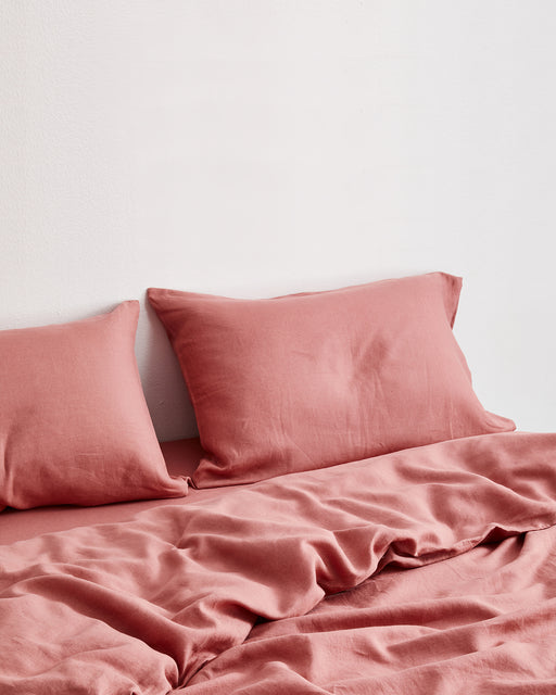 Pink Clay 100% French Flax Linen Bedding Set