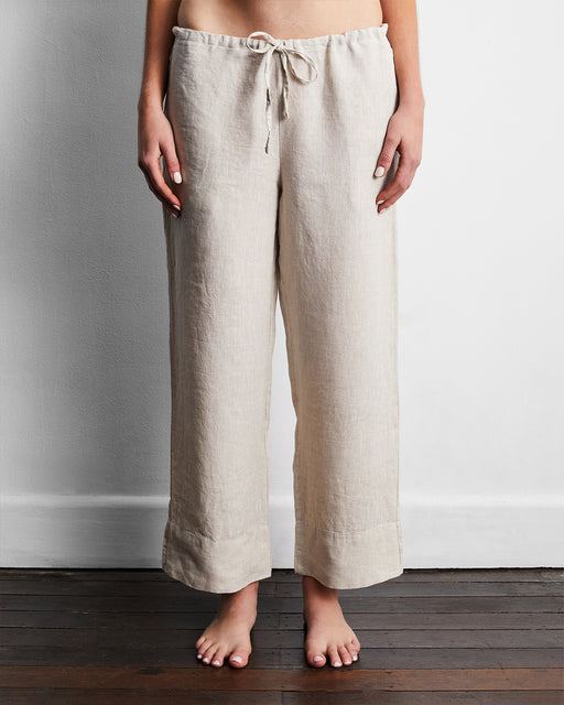 Oatmeal 100% French Flax Linen Pants