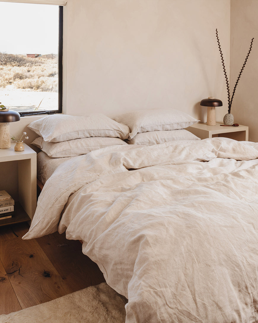 Oatmeal Duvet Cover 100% French Flax Linen King Size
