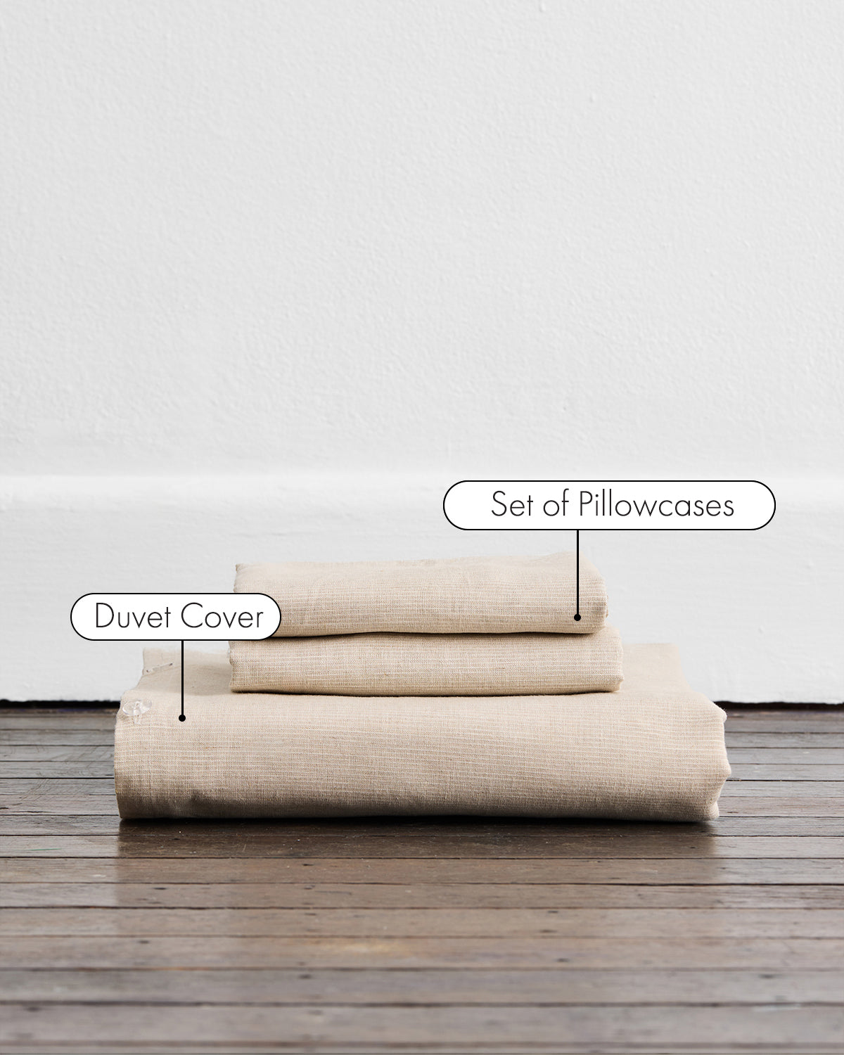 100% French Flax Linen Duvet Cover Set- Sunflower Stripe