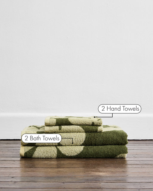 Sage & Olive Floral Bath Towel Bundle