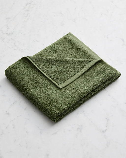 Olive 100% French Flax Linen Terry Hand and Face Towel