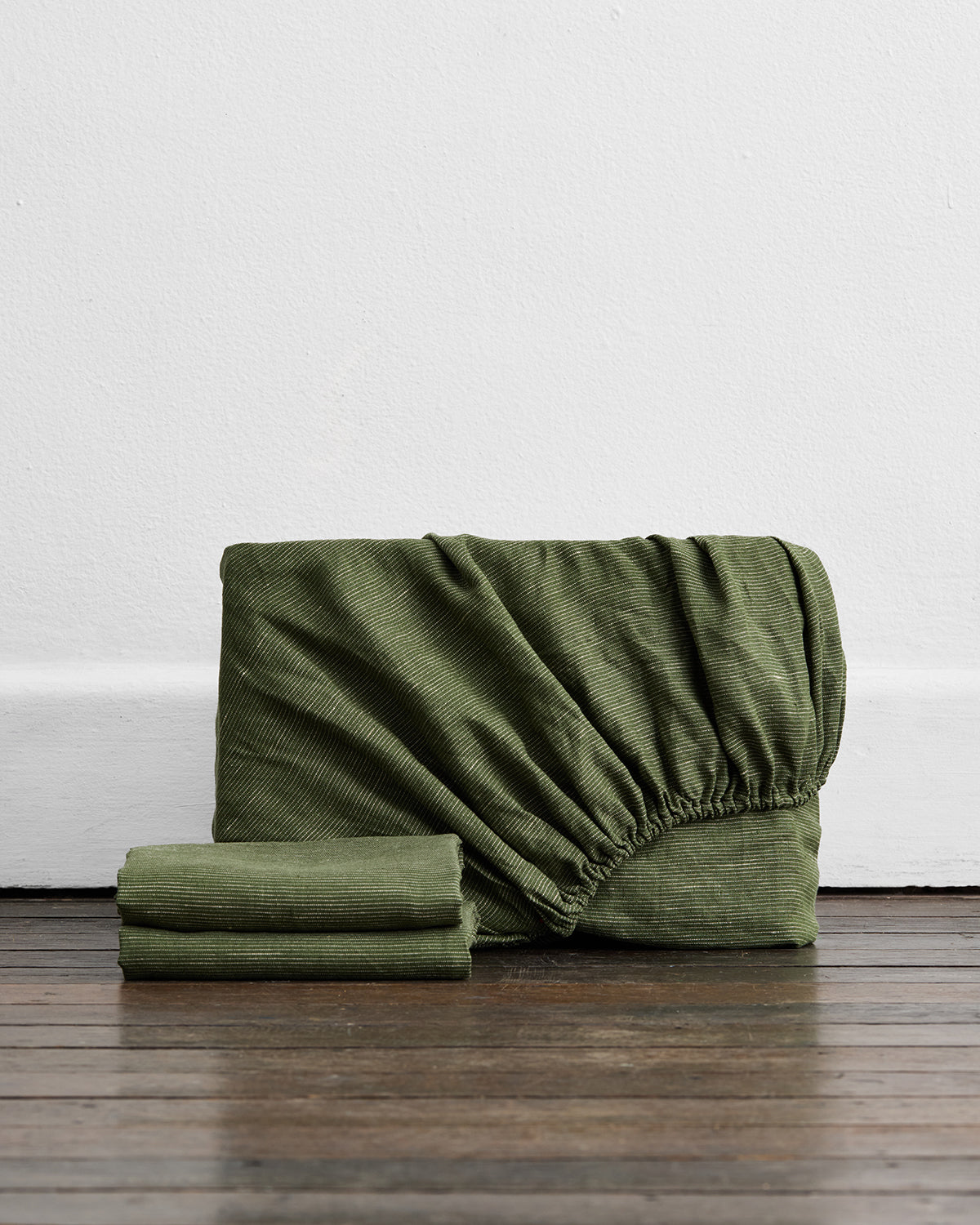 French Flax Linen Fitted Sheet | Denim