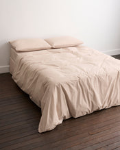 Oyster 100% Organic Cotton Percale Bedding Set - view