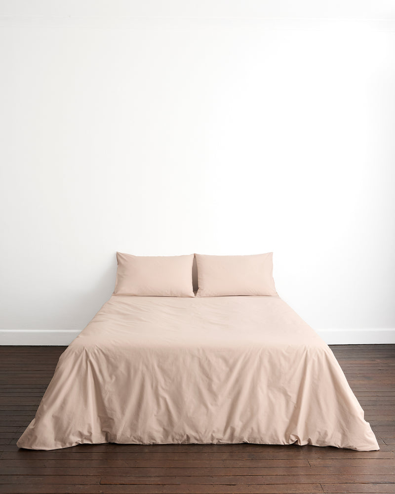 Oyster 100% Organic Cotton Percale Bedding Set