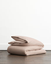 Oyster 100% Organic Cotton Percale Duvet Cover Set - view
