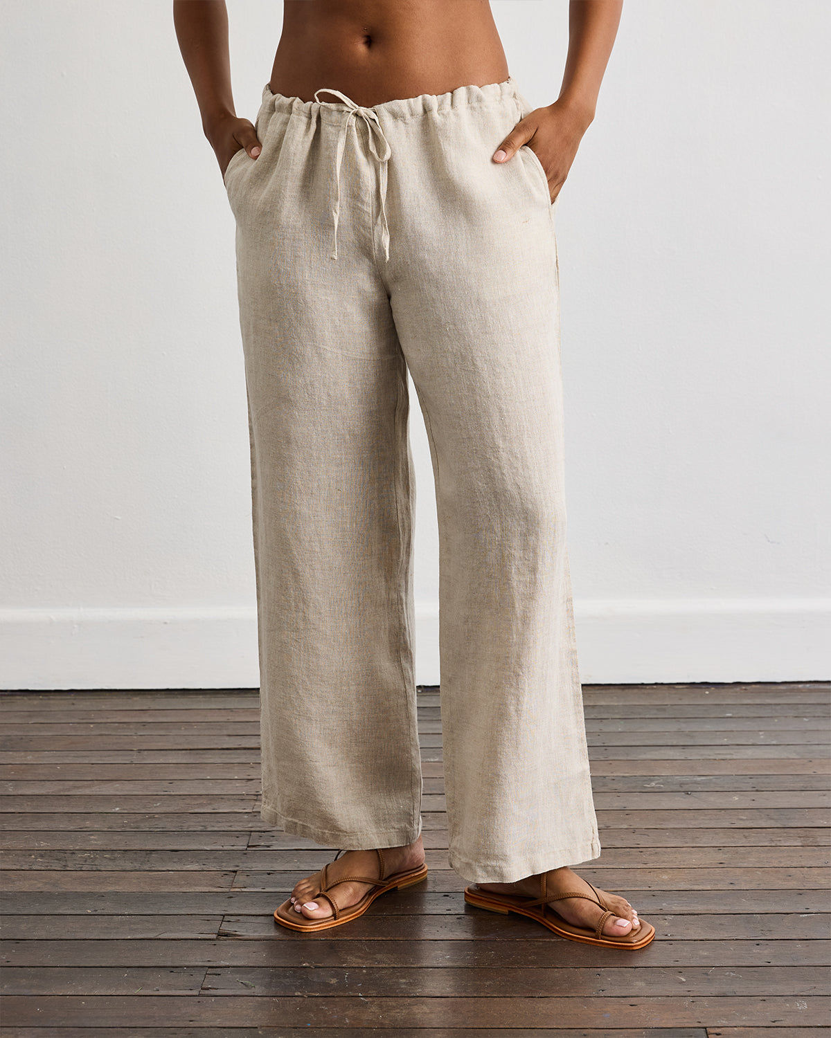 Lounge Linen Pants in Oatmeal