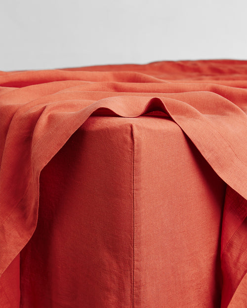 Paprika 100% French Flax Linen Fitted Sheet