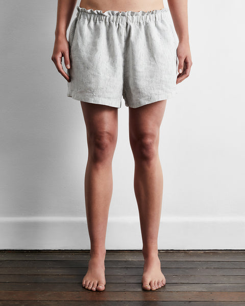 Pinstripe 100% French Flax Linen Shorts – Bed Threads