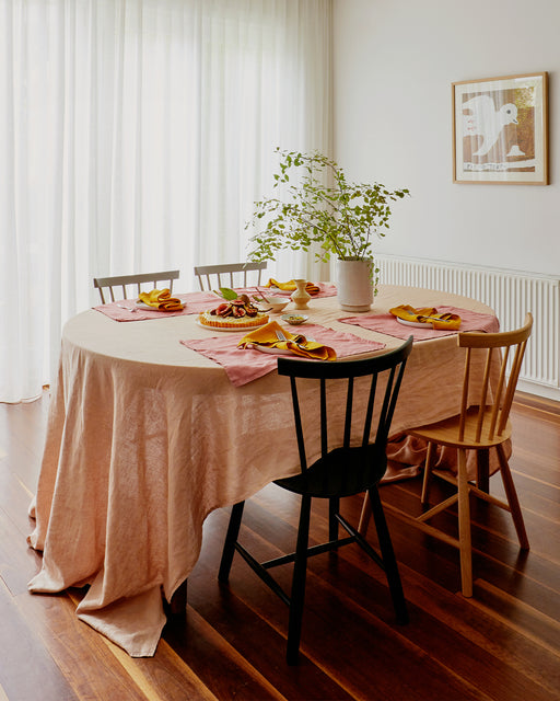 Terracotta 100% French Flax Linen Tablecloth