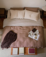 Crème 100% French Flax Linen Fitted Sheet - view